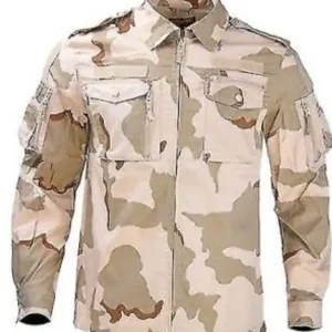 "Tactical Top Cream displayed against a white background, highlighting its pockets and durable stitching – available at Free Range Security."