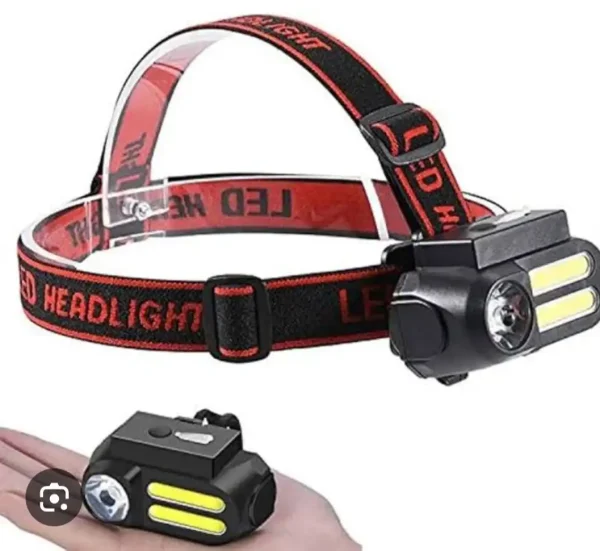 "Rechargeable Head Lamp Light DB-143 with waterproof, USB charging, and 1800 lumens brightness, available at Free Range Security and Security Self Defense."