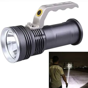 "Torch Gree High Power Portable Light with rechargeable battery, waterproof design, and multiple lighting modes, available at Free Range Security and Security Self Defense."