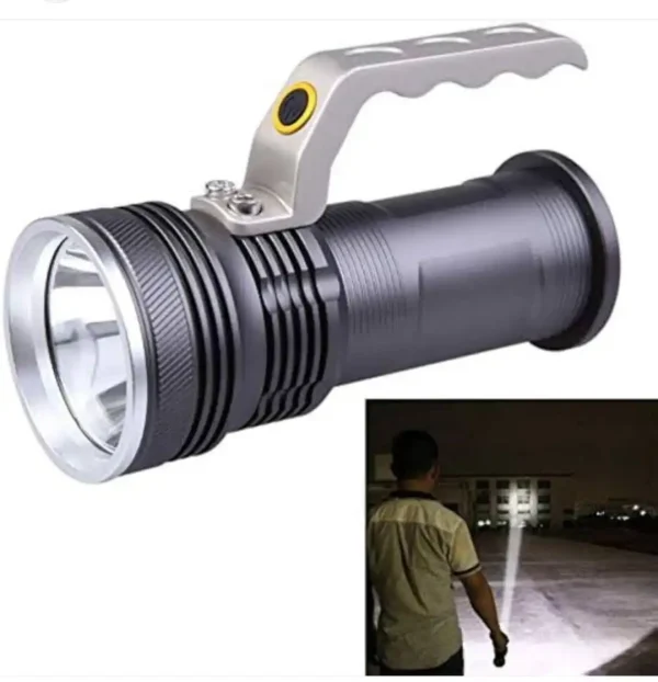 "Torch Gree High Power Portable Light with rechargeable battery, waterproof design, and multiple lighting modes, available at Free Range Security and Security Self Defense."