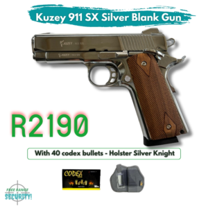 Kuzey 911SX Silver Blank Gun Combo With 40-Blank Bullets