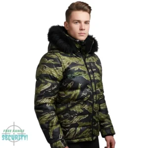 Buy Ultra Waterproof jacket green camouflage puffer outerwear
